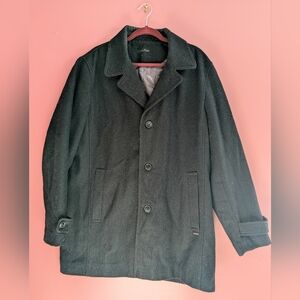 Calvin Klein Black Men's Wool Peacoat Coat Size L